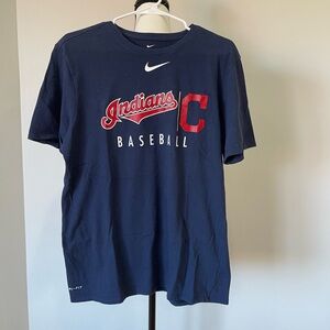 Nike Dri-Fit Cleveland Indians baseball team T-shirt size large team spirit